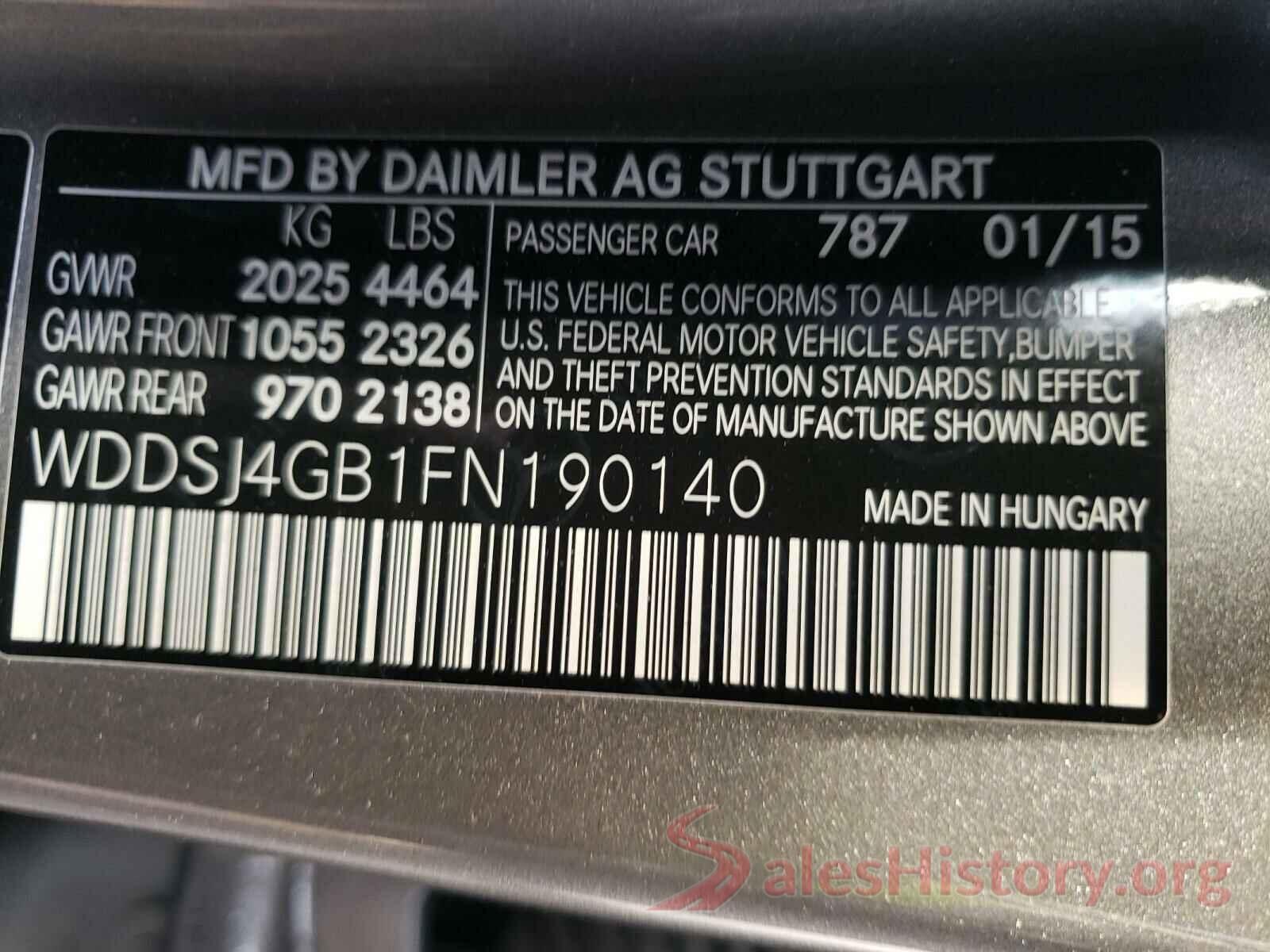 WDDSJ4GB1FN190140 2015 MERCEDES-BENZ CLA-CLASS