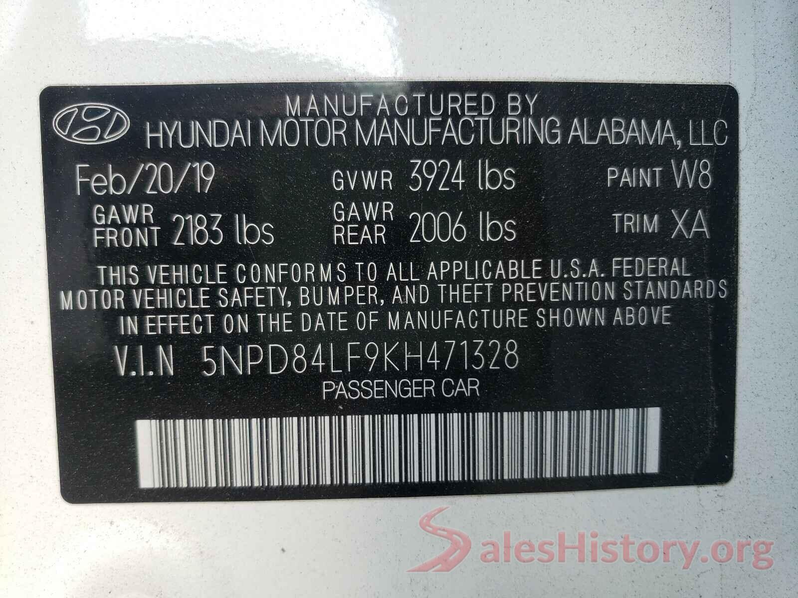 5NPD84LF9KH471328 2019 HYUNDAI ELANTRA