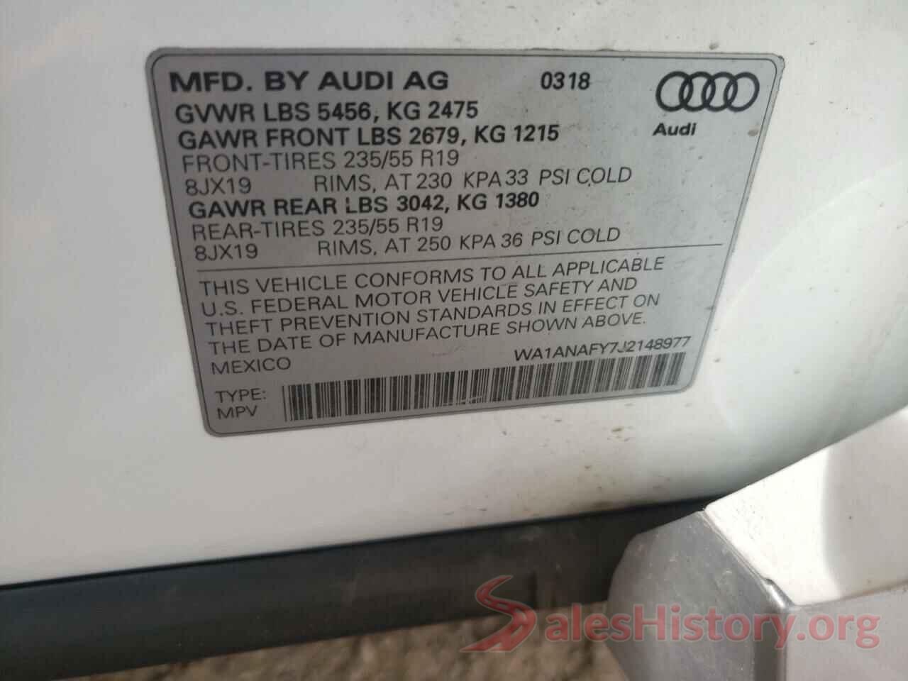 WA1ANAFY7J2148977 2018 AUDI Q5