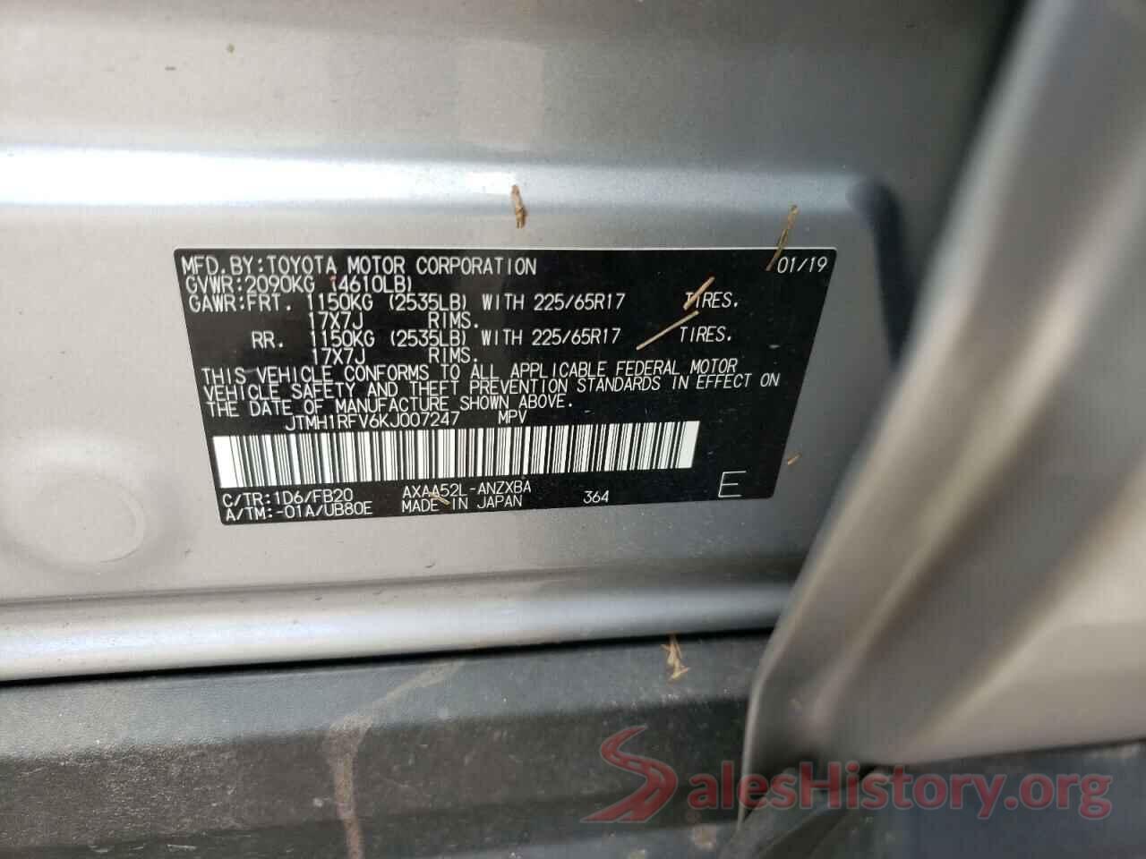 JTMH1RFV6KJ007247 2019 TOYOTA RAV4