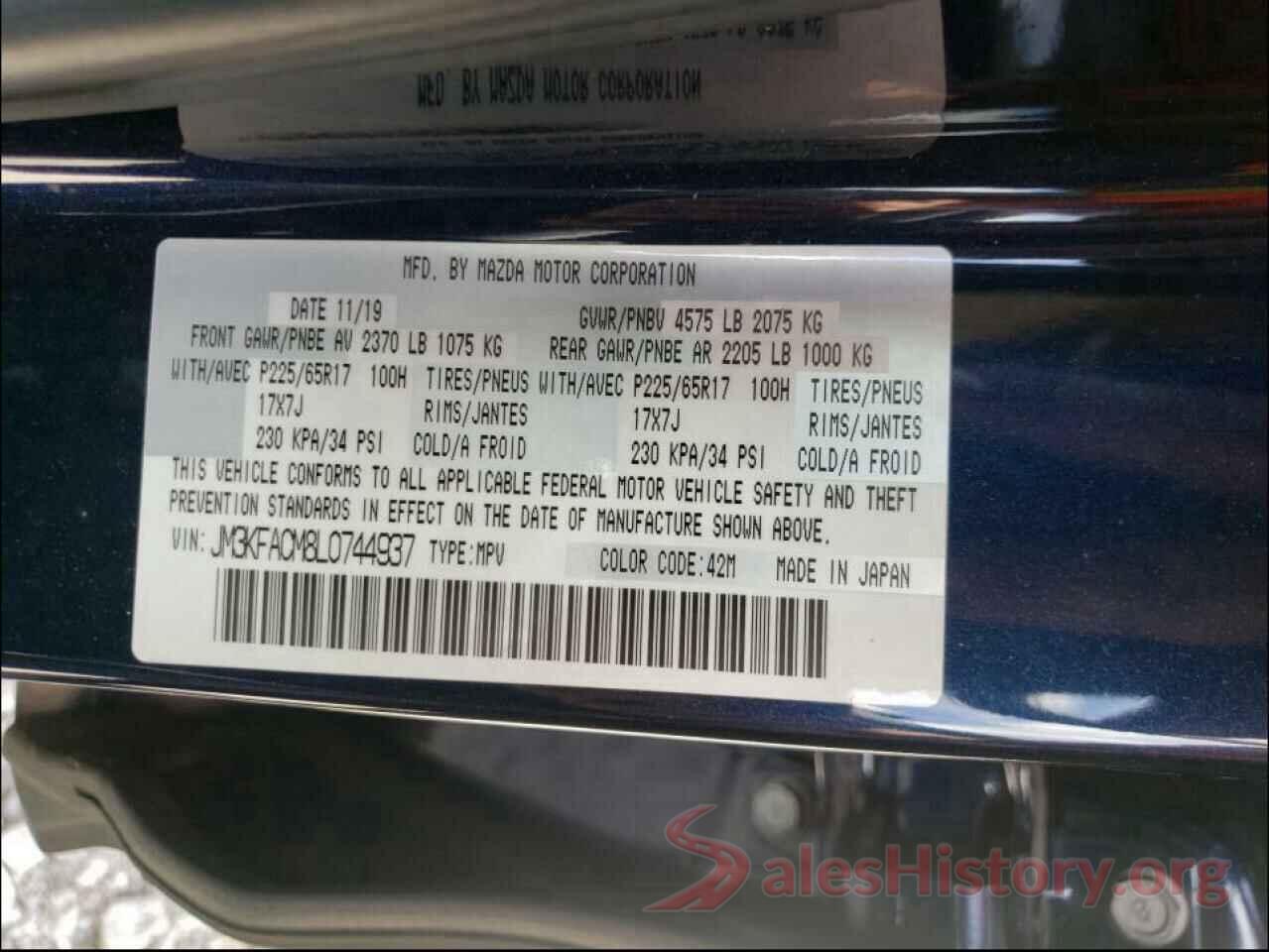 JM3KFACM8L0744937 2020 MAZDA CX-5