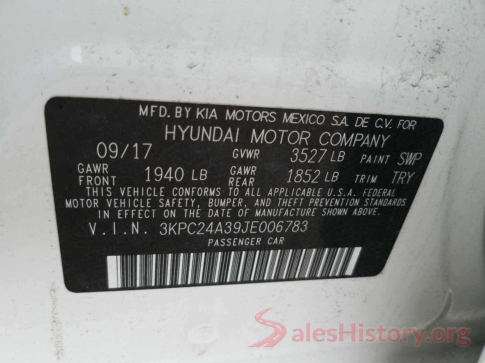 3KPC24A39JE006783 2018 HYUNDAI ACCENT