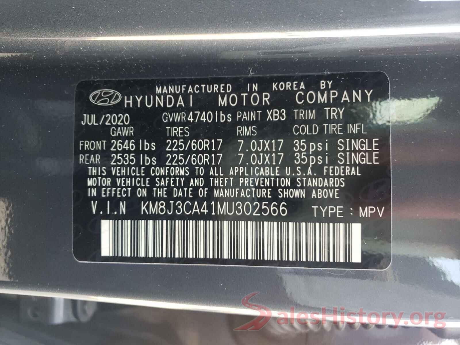 KM8J3CA41MU302566 2021 HYUNDAI TUCSON