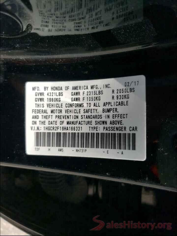 1HGCR2F19HA166331 2017 HONDA ACCORD