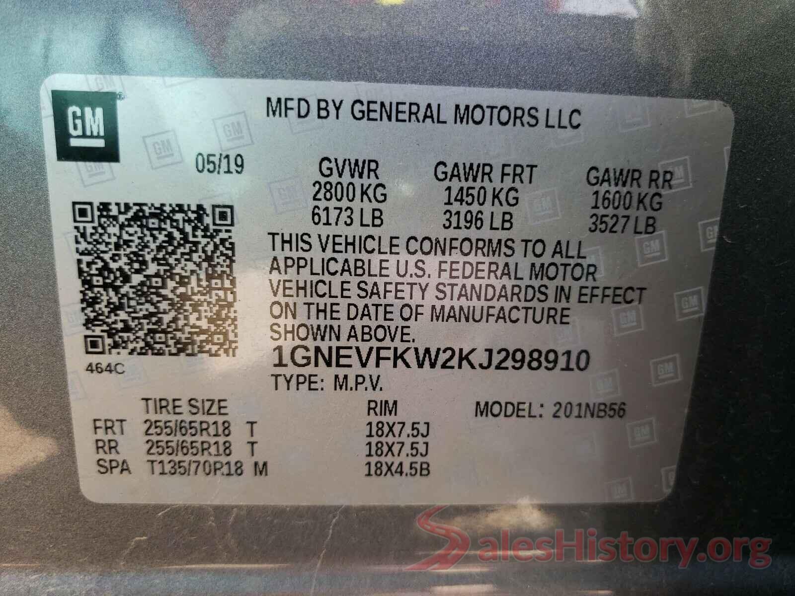 1GNEVFKW2KJ298910 2019 CHEVROLET S10