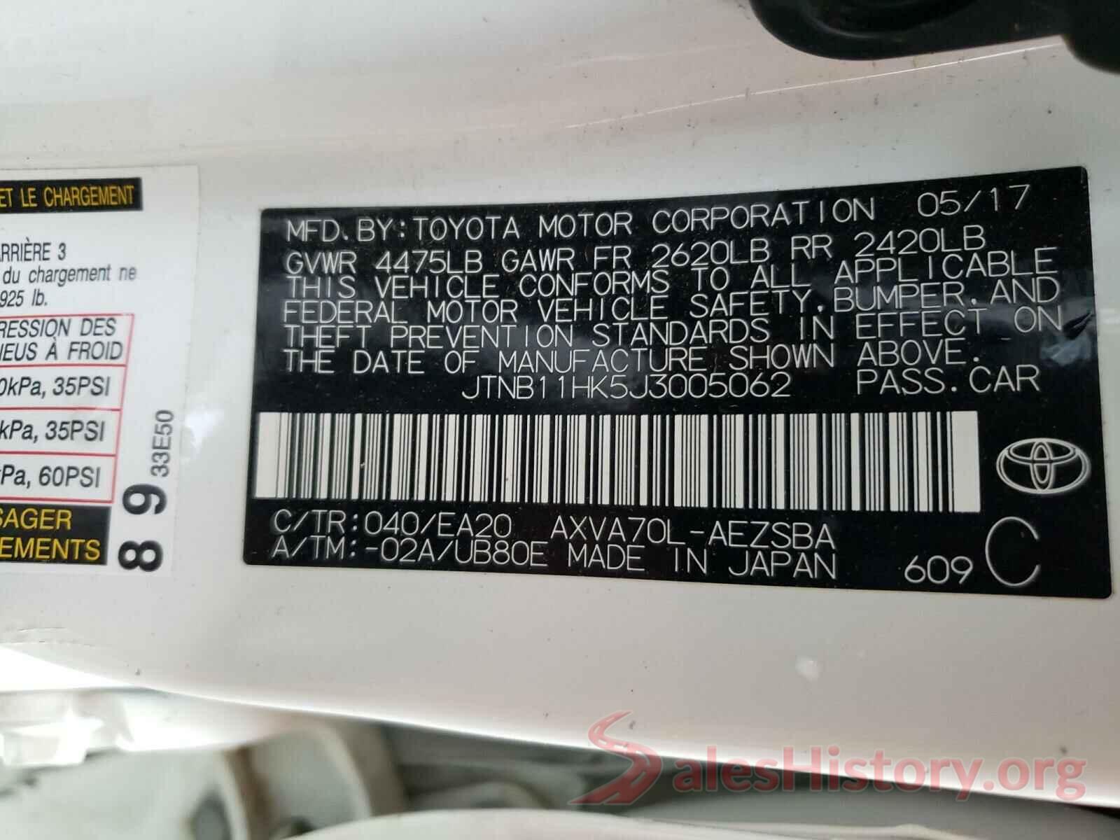 JTNB11HK5J3005062 2018 TOYOTA CAMRY