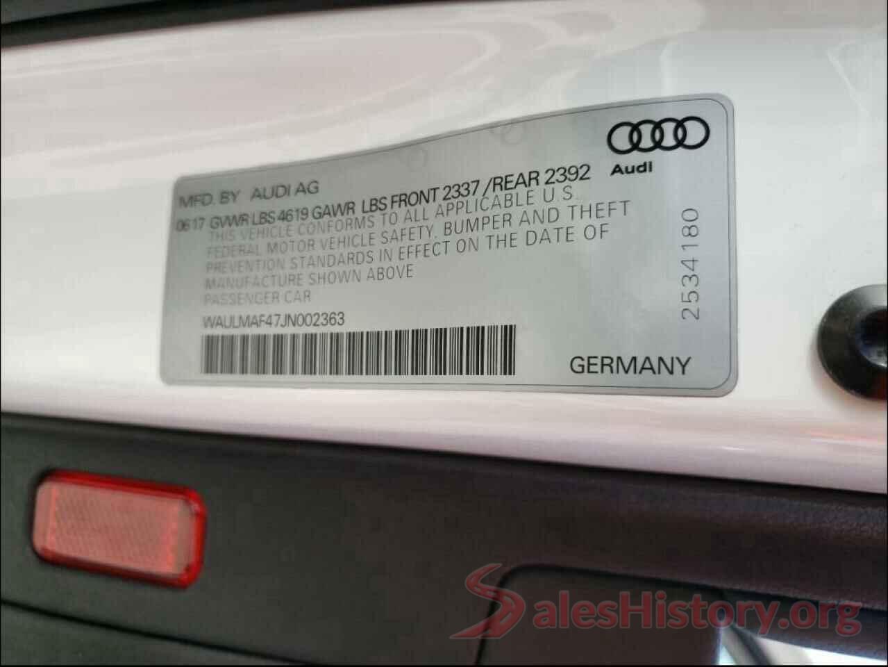 WAULMAF47JN002363 2018 AUDI A4