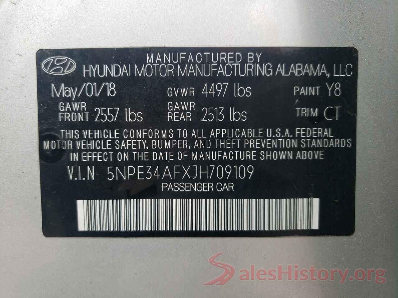 5NPE34AFXJH709109 2018 HYUNDAI SONATA