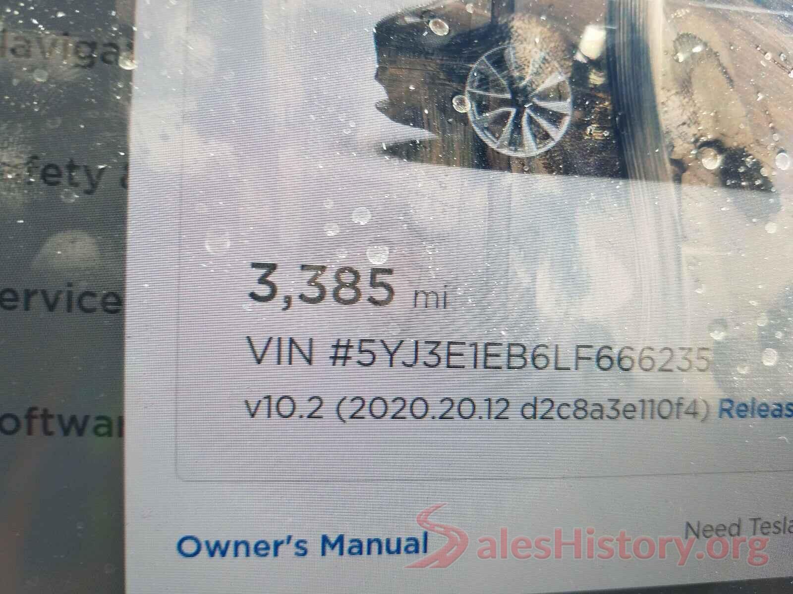 5YJ3E1EB6LF666235 2020 TESLA MODEL 3