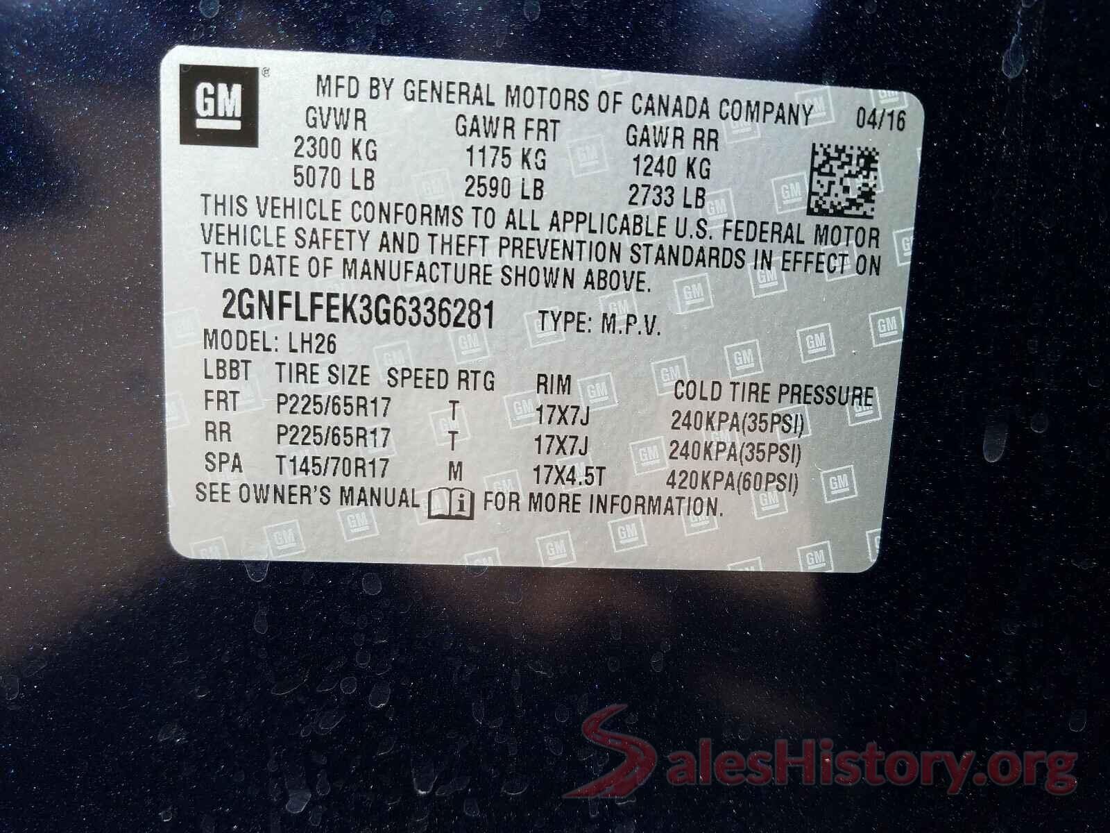 2GNFLFEK3G6336281 2016 CHEVROLET EQUINOX