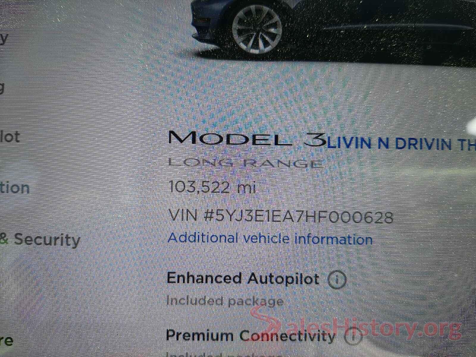 5YJ3E1EA7HF000628 2017 TESLA MODEL 3