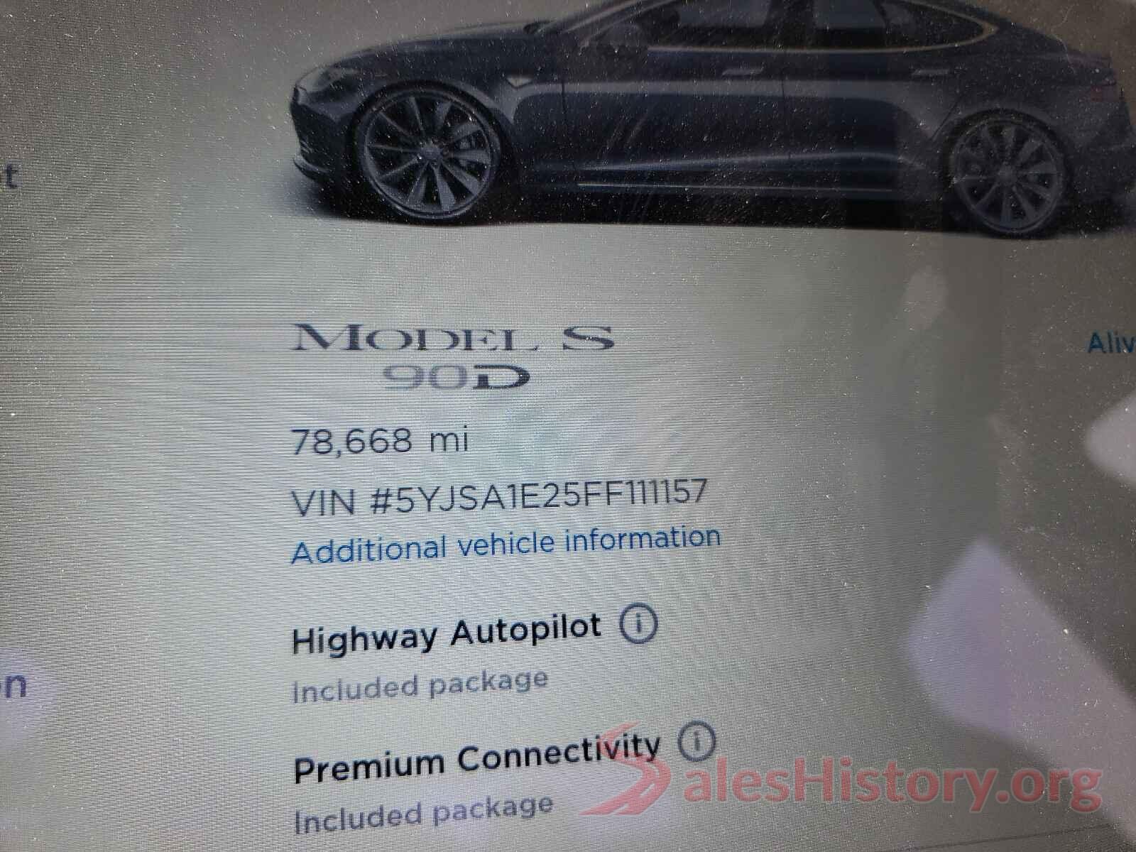 5YJSA1E25FF111157 2015 TESLA MODEL S