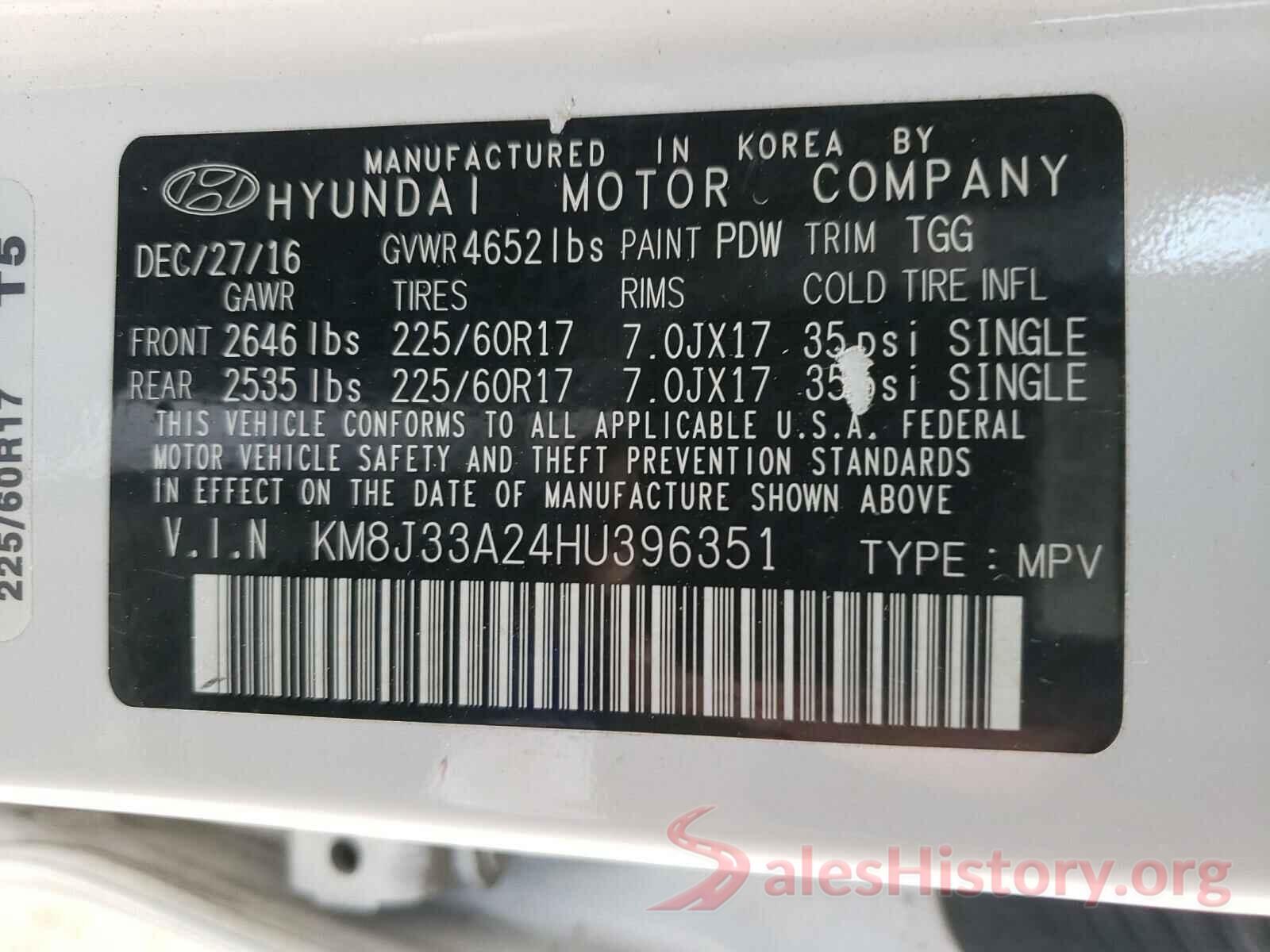 KM8J33A24HU396351 2017 HYUNDAI TUCSON