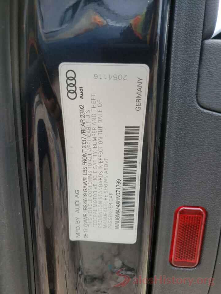 WAUGMAF4XHN071799 2017 AUDI A4