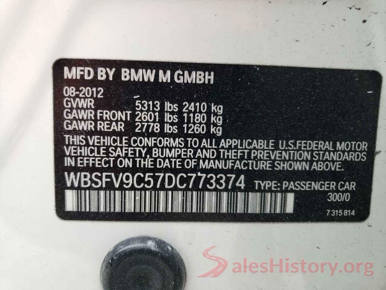 WBSFV9C57DC773374 2013 BMW M5