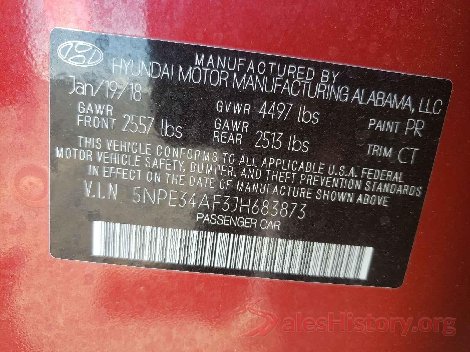 5NPE34AF3JH683873 2018 HYUNDAI SONATA