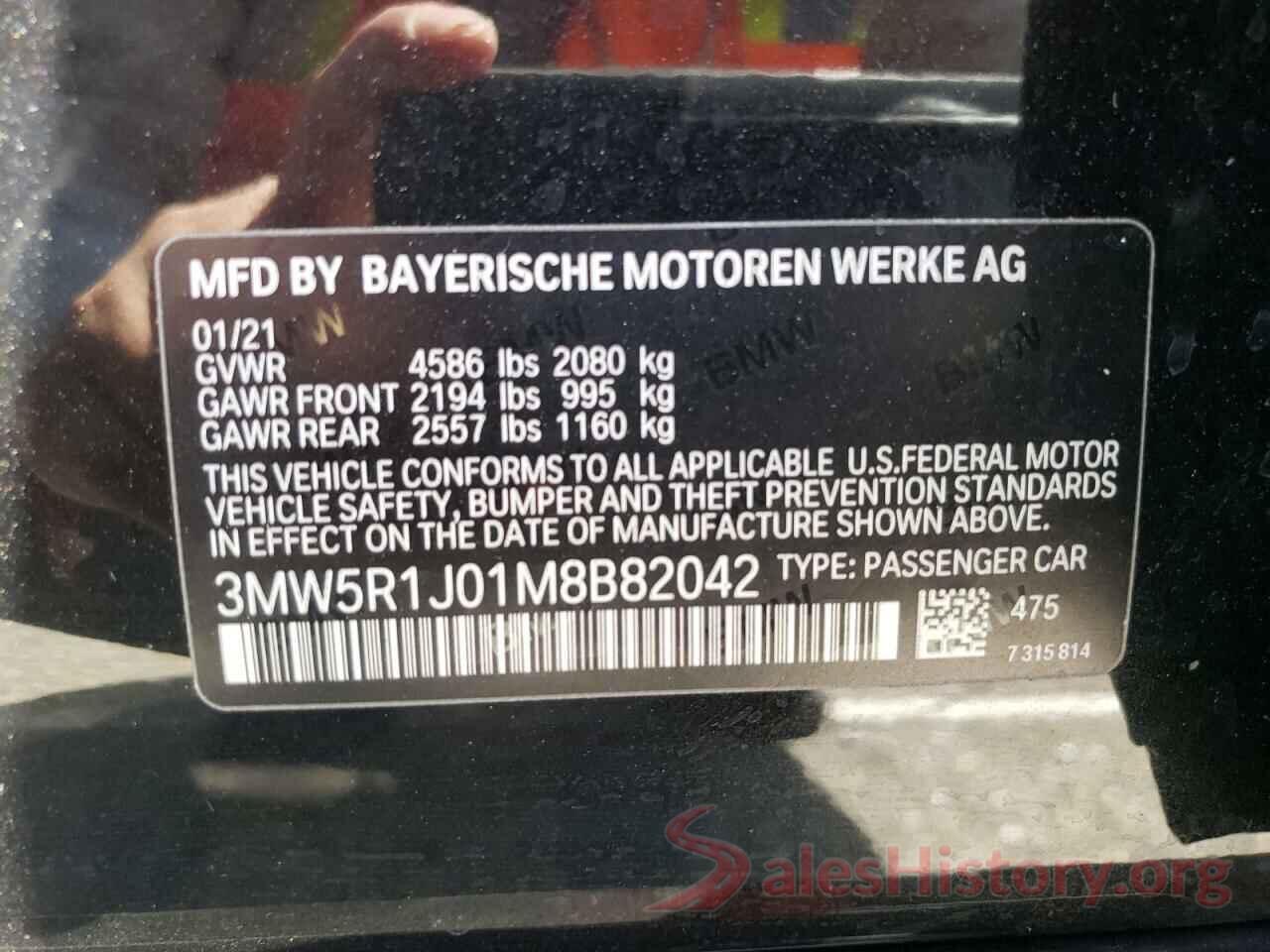 3MW5R1J01M8B82042 2021 BMW 3 SERIES