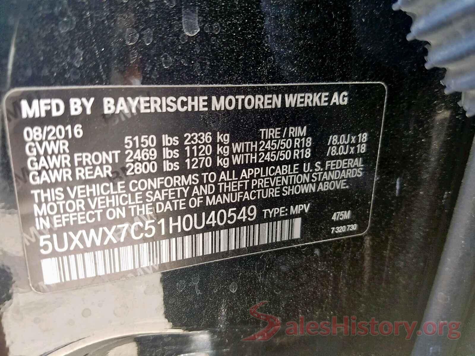 5UXWX7C51H0U40549 2017 BMW X3