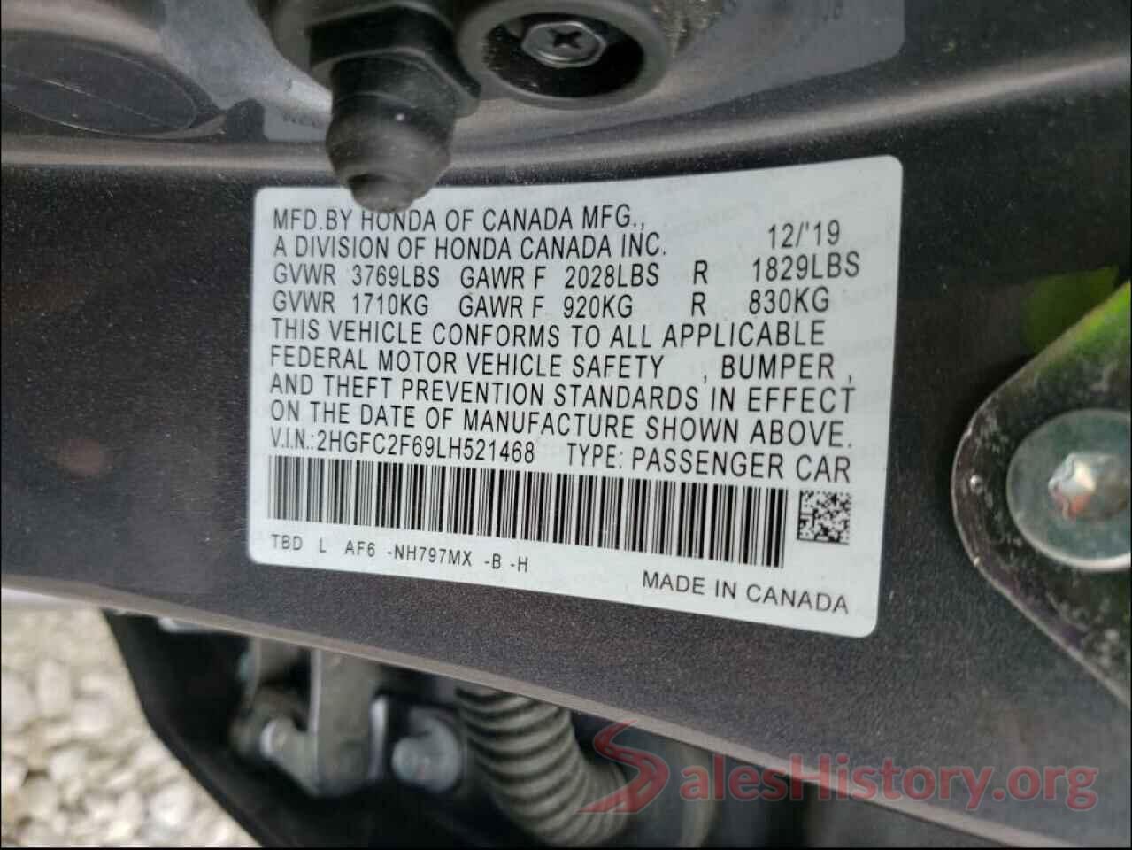 2HGFC2F69LH521468 2020 HONDA CIVIC