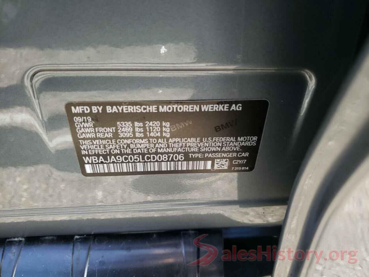 WBAJA9C05LCD08706 2020 BMW 5 SERIES