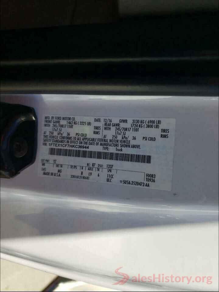 1FTEX1CF7HKC36944 2017 FORD F150