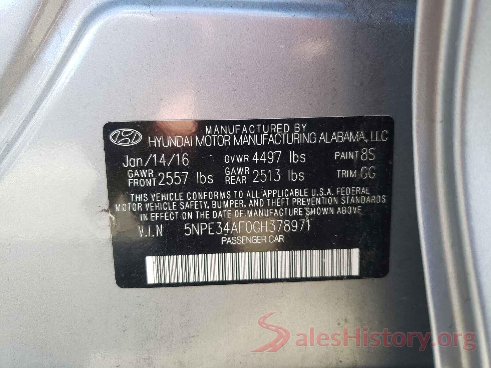 5NPE34AF0GH378971 2016 HYUNDAI SONATA