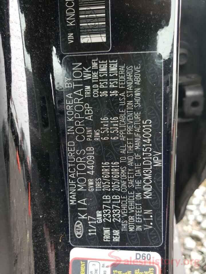 KNDCM3LD1J5140015 2018 KIA NIRO