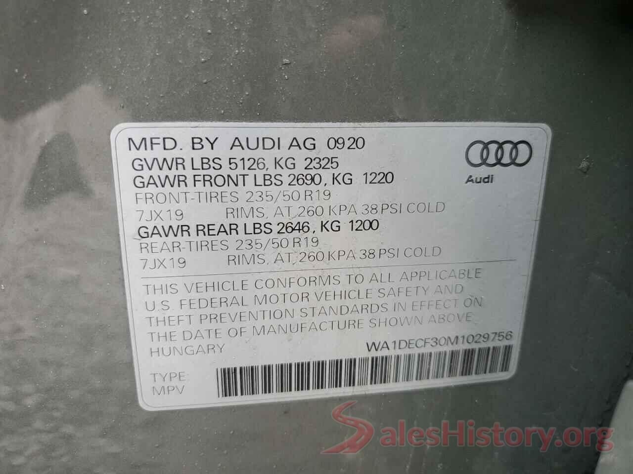 WA1DECF30M1029756 2021 AUDI Q3