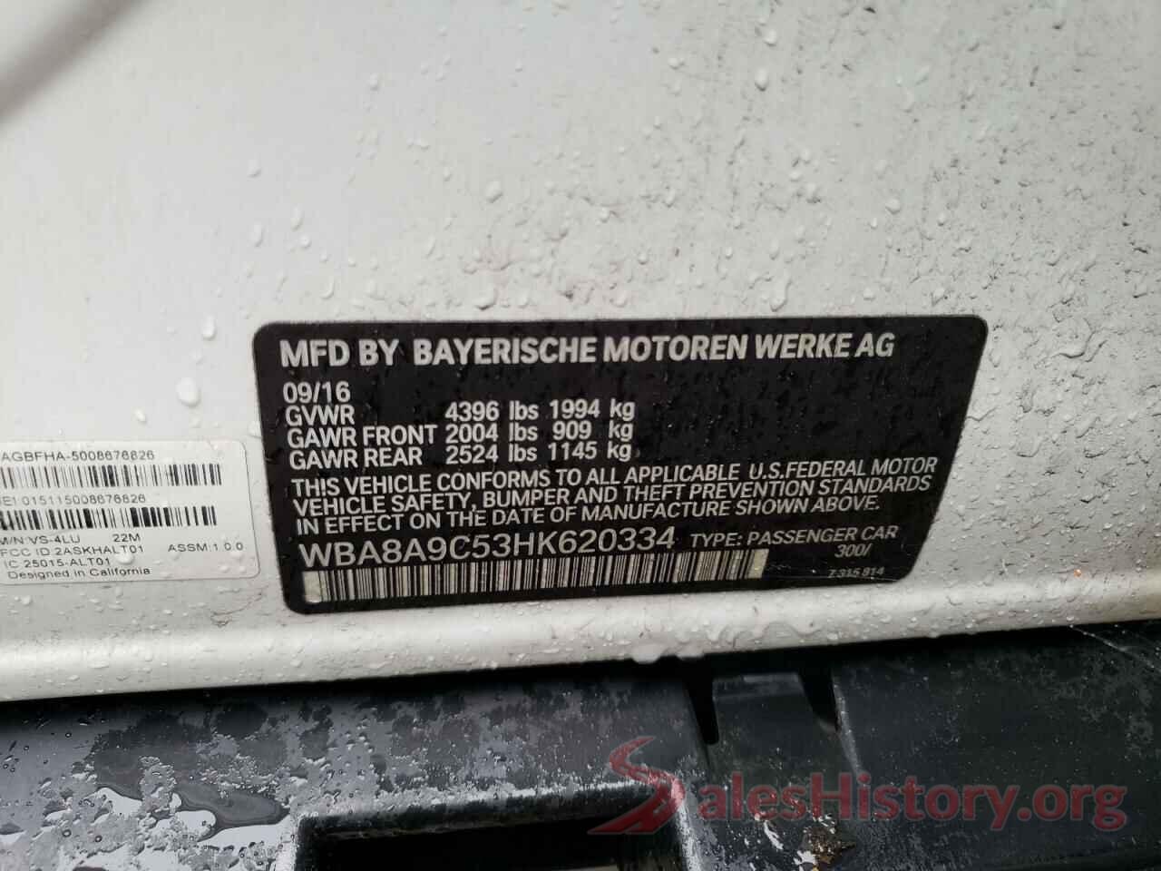 WBA8A9C53HK620334 2017 BMW 3 SERIES