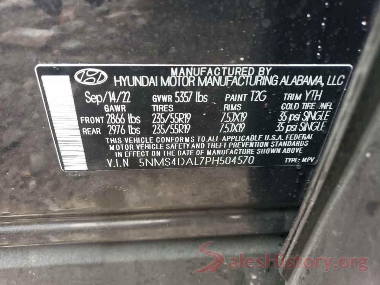 5NMS4DAL7PH504570 2023 HYUNDAI SANTA FE