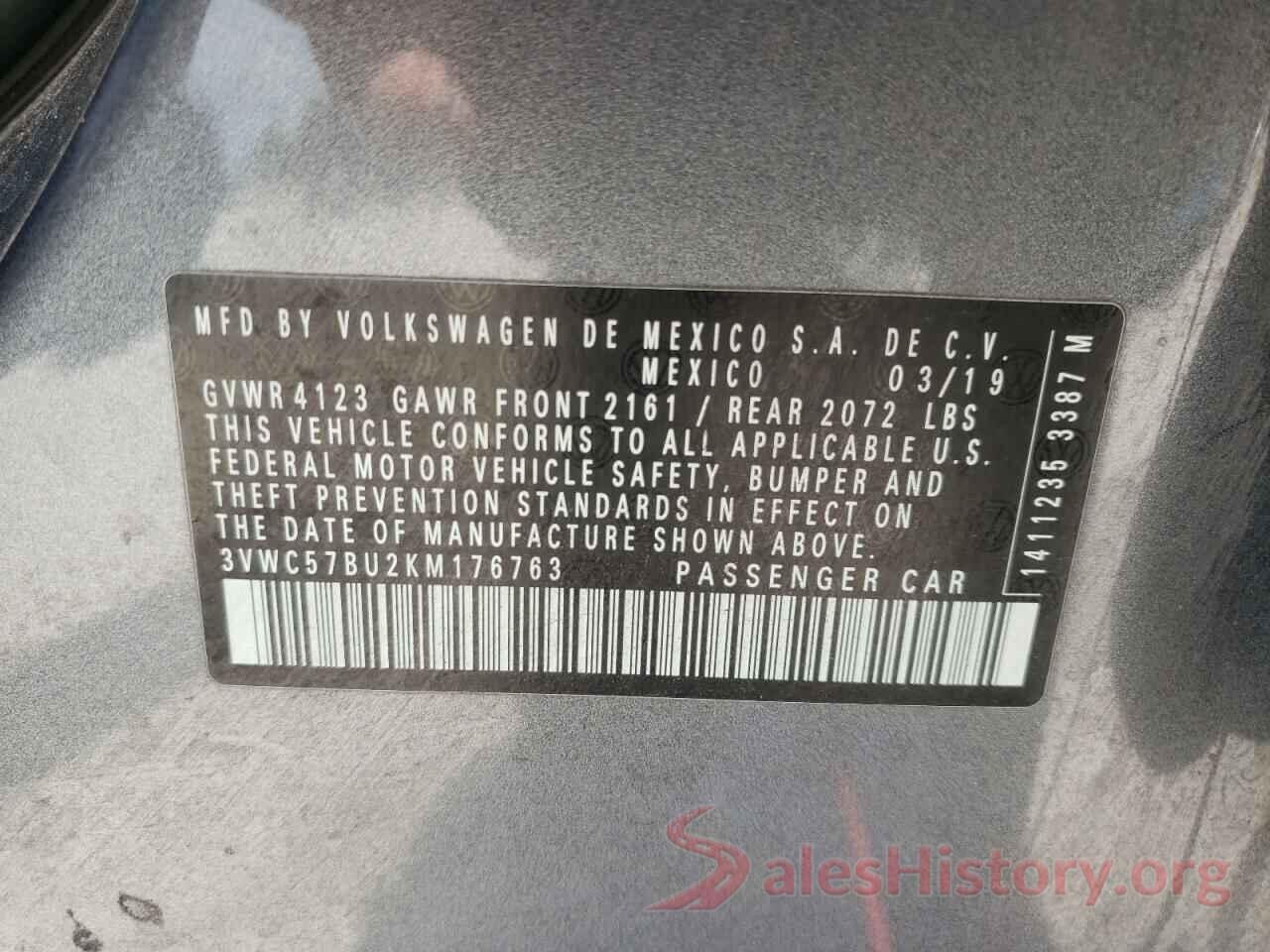 3VWC57BU2KM176763 2019 VOLKSWAGEN JETTA