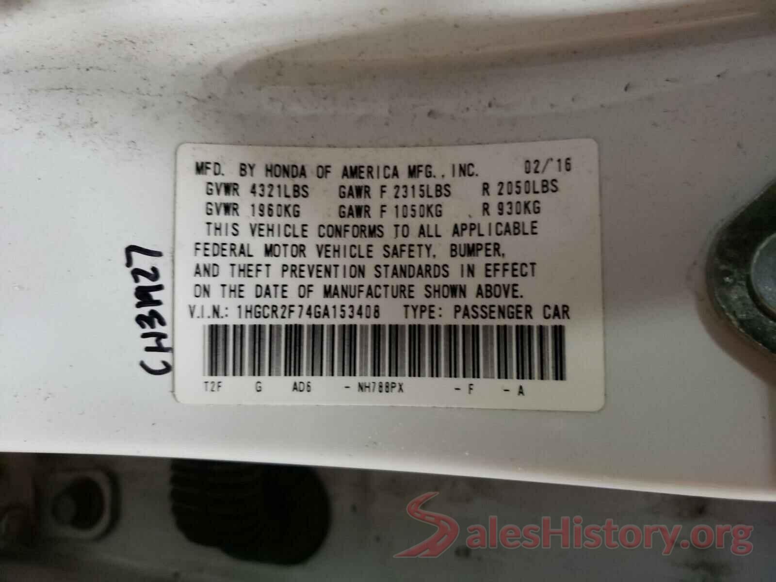 1HGCR2F74GA153408 2016 HONDA ACCORD