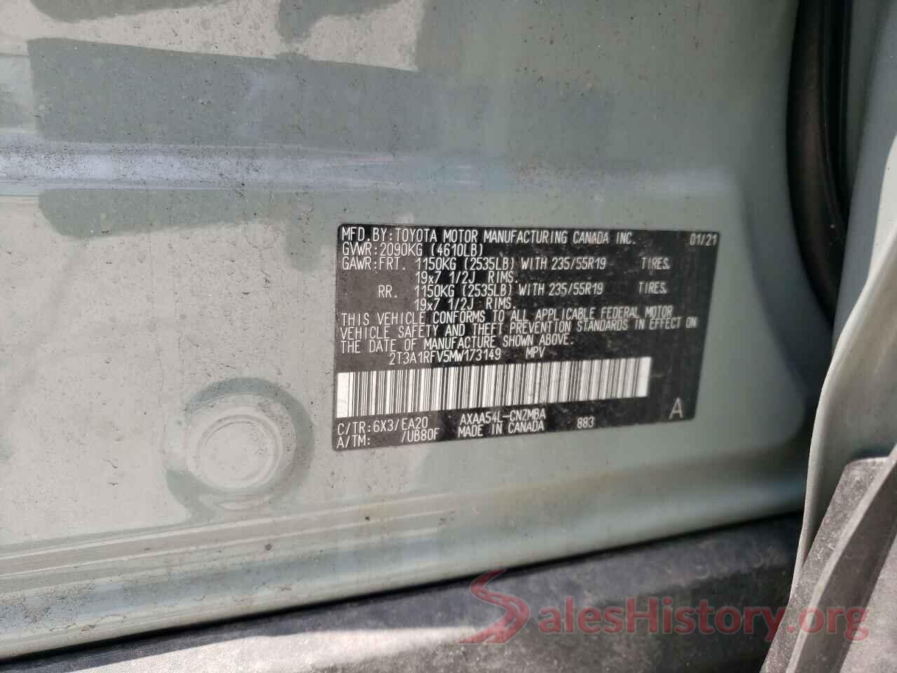 2T3A1RFV5MW173149 2021 TOYOTA RAV4