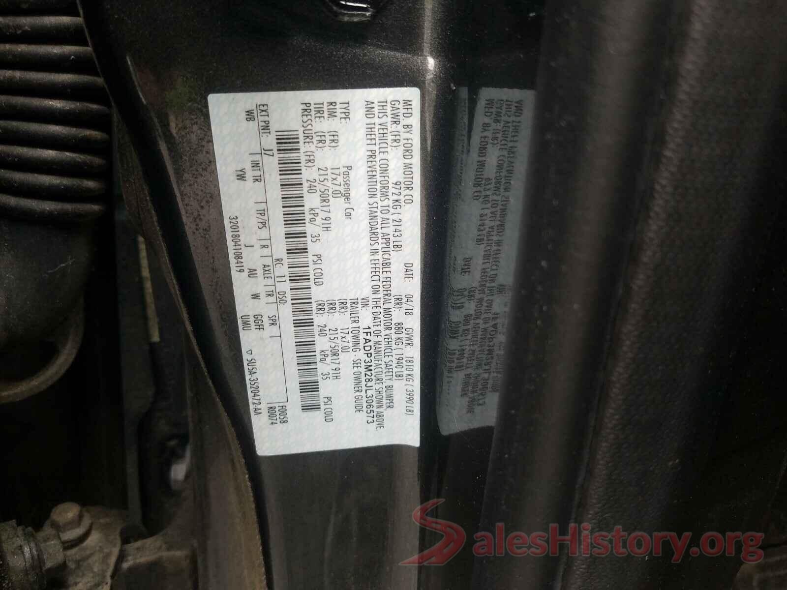 1FADP3M28JL306573 2018 FORD FOCUS