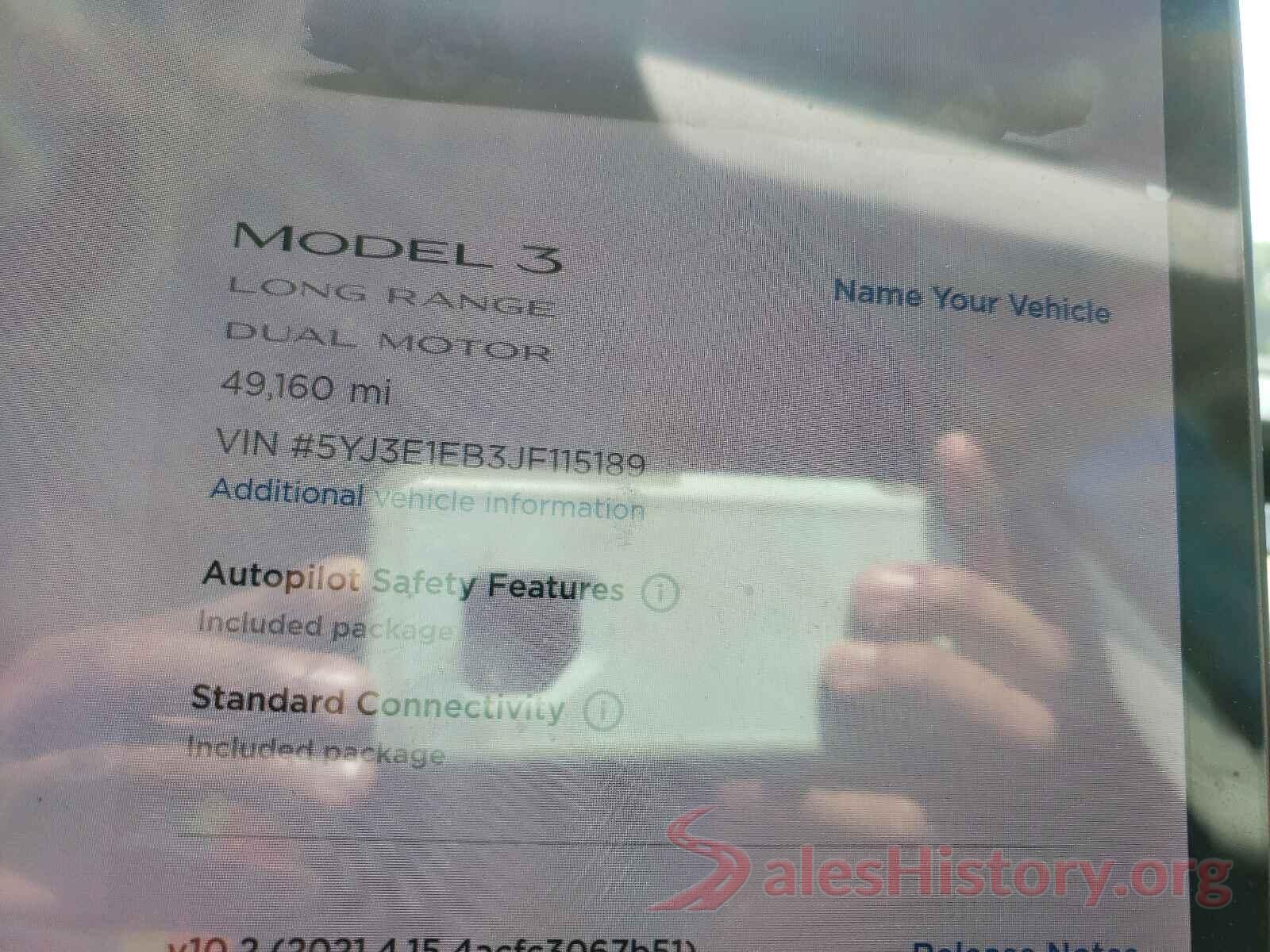 5YJ3E1EB3JF115189 2018 TESLA MODEL 3