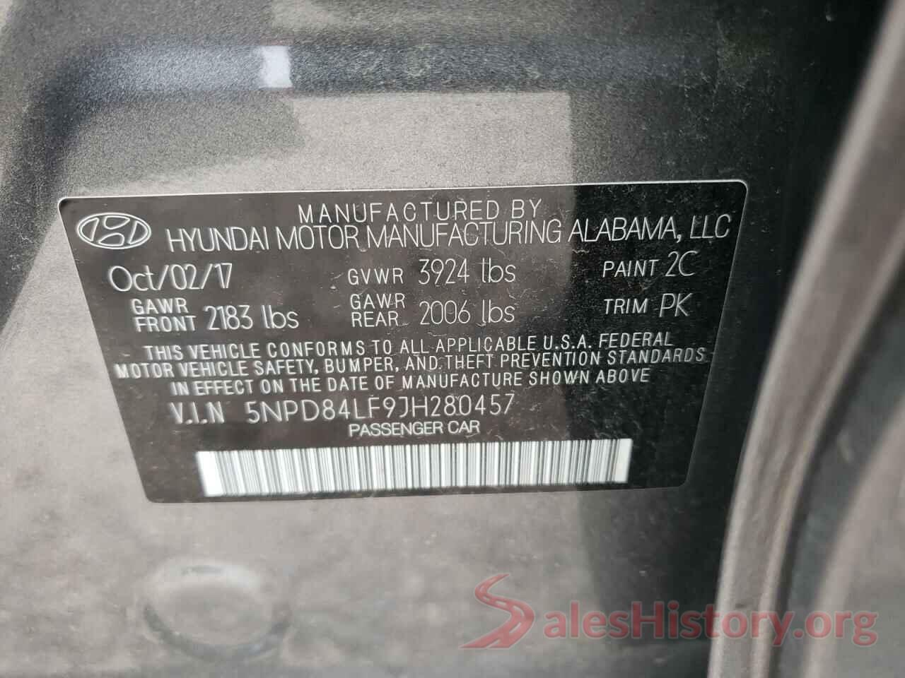 5NPD84LF9JH280457 2018 HYUNDAI ELANTRA