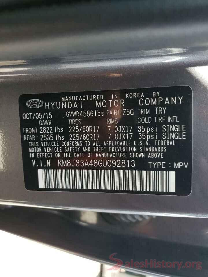 KM8J33A48GU092813 2016 HYUNDAI TUCSON