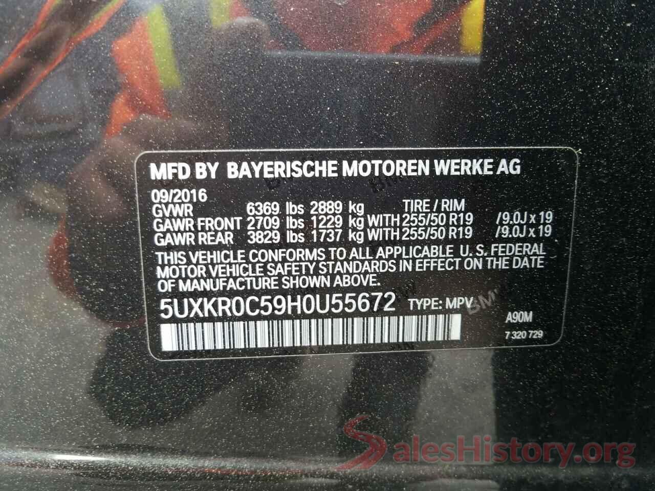 5UXKR0C59H0U55672 2017 BMW X5