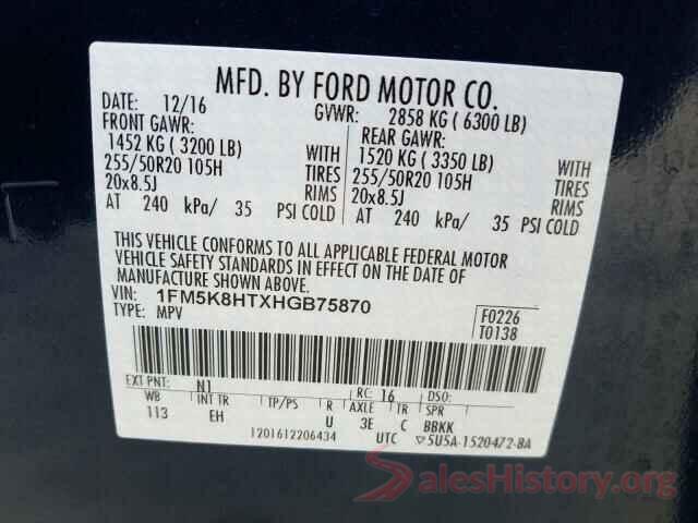 1FM5K8HTXHGB75870 2017 FORD EXPLORER