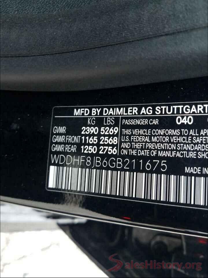 WDDHF8JB6GB211675 2016 MERCEDES-BENZ E-CLASS