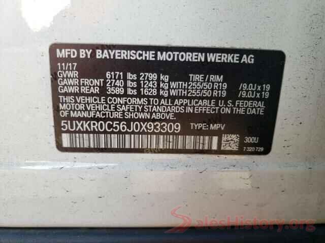 5UXKR0C56J0X93309 2018 BMW X5