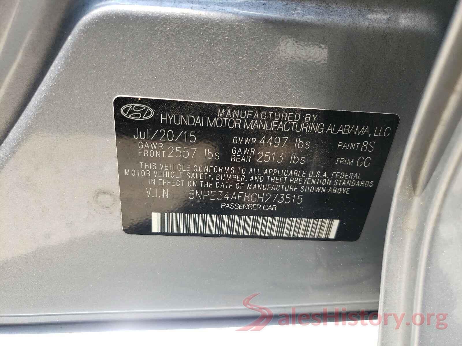 5NPE34AF8GH273515 2016 HYUNDAI SONATA