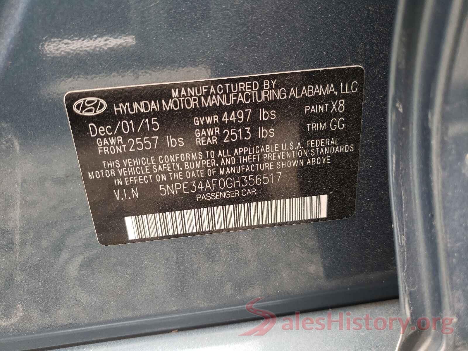 5NPE34AF0GH356517 2016 HYUNDAI SONATA