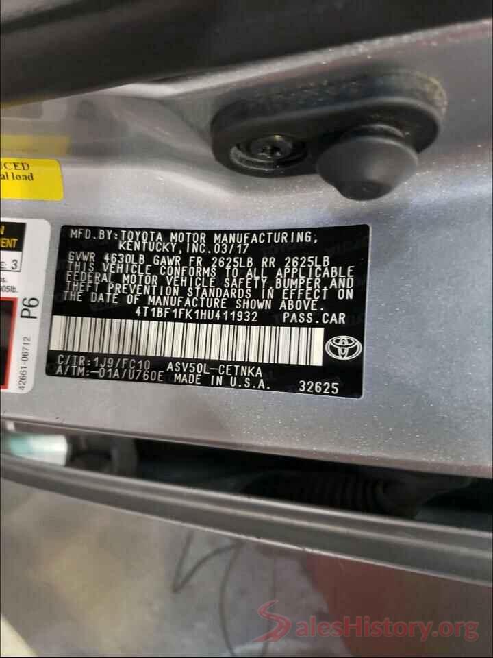 4T1BF1FK1HU411932 2017 TOYOTA CAMRY