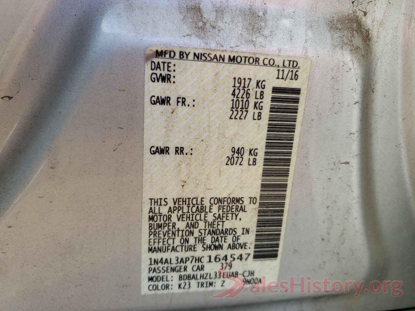 1N4AL3AP7HC164547 2017 NISSAN ALTIMA