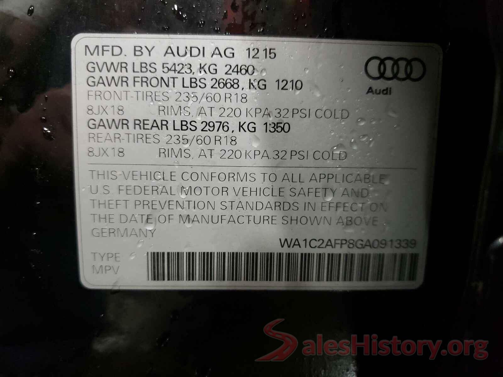 WA1C2AFP8GA091339 2016 AUDI Q5