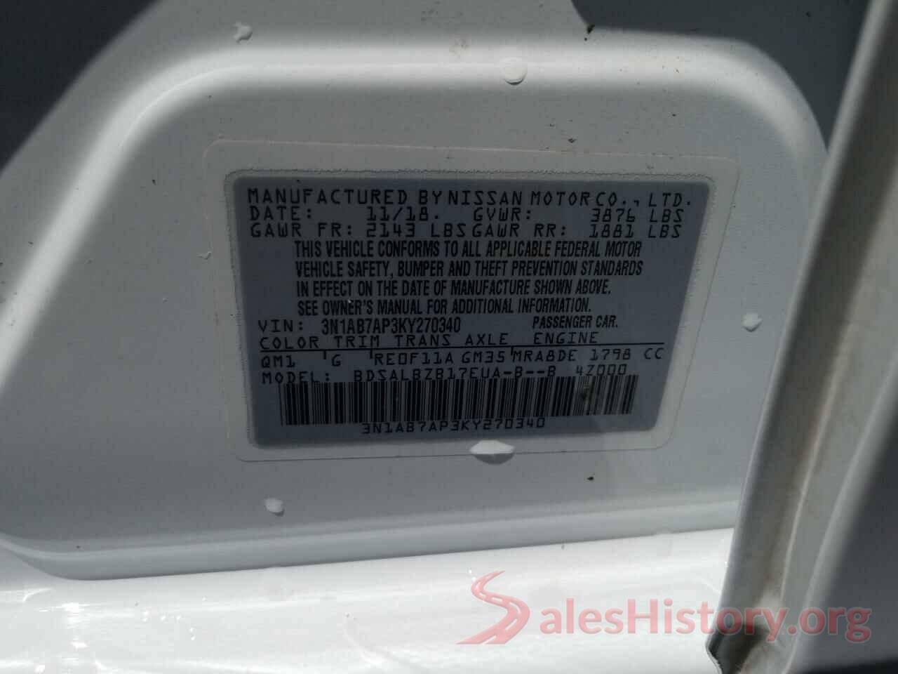 3N1AB7AP3KY270340 2019 NISSAN SENTRA