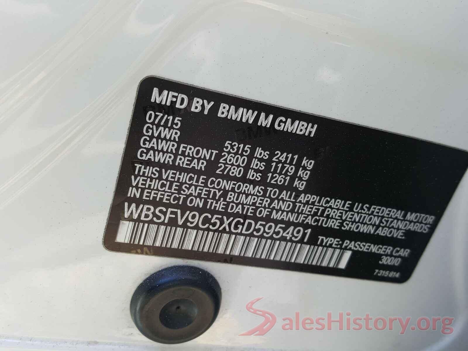 WBSFV9C5XGD595491 2016 BMW M5