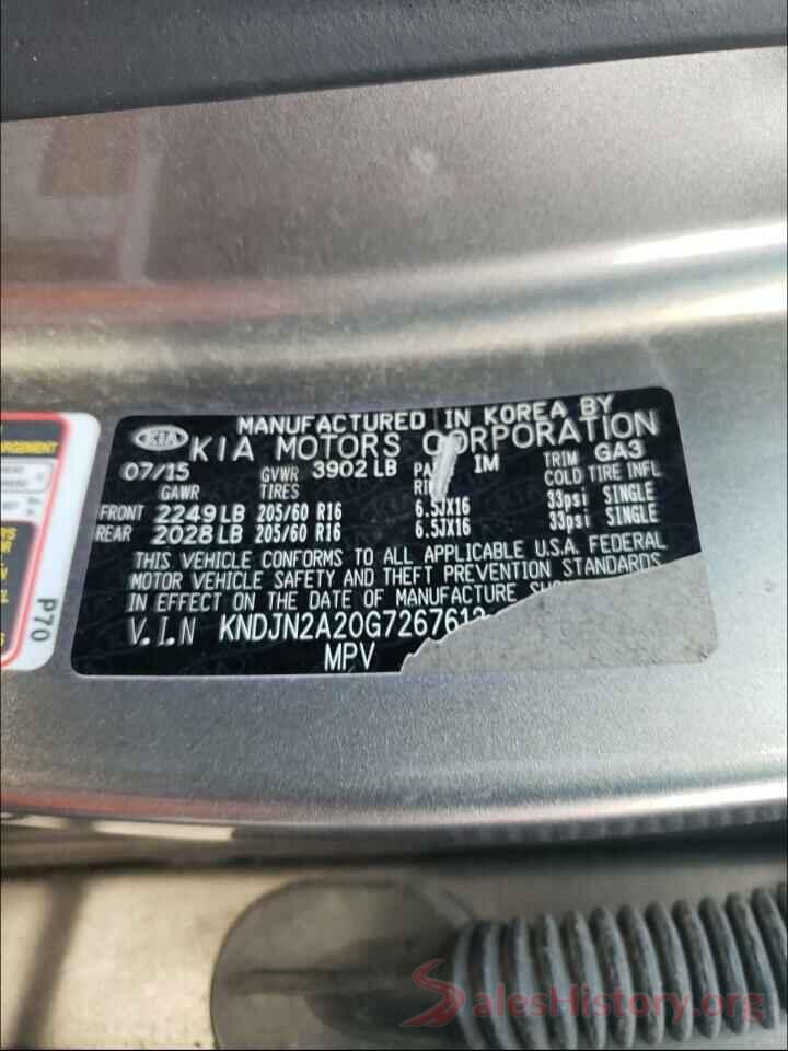 KNDJN2A20G7267612 2016 KIA SOUL