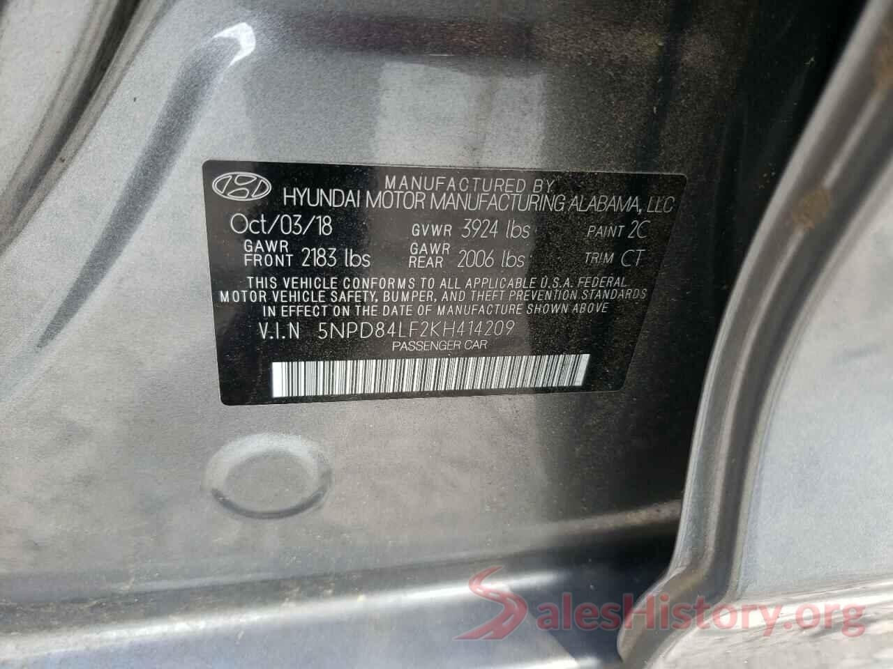 5NPD84LF2KH414209 2019 HYUNDAI ELANTRA